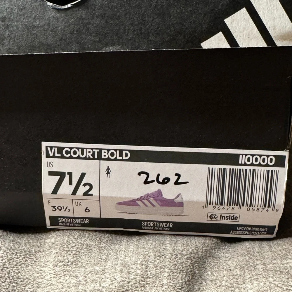 NWT Adidas VL Court Bold Platform Sneakers Purple Size 7.5 - Picture 7 of 8